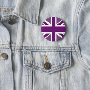 Bóton Redondo 5.08cm Platinum Jubilee British Flag em Purple
