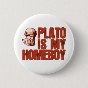 Bóton Redondo 5.08cm Plato é meu ficar em casa