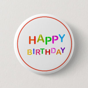 Bóton Redondo 5.08cm Playful Happy Birthday Text
