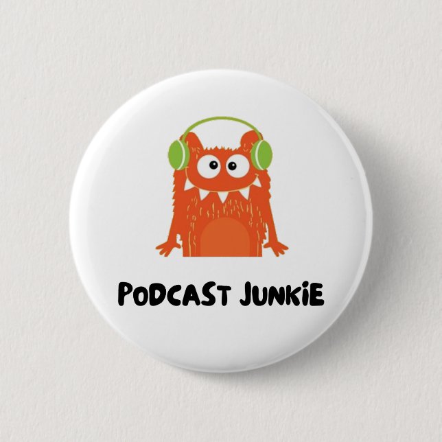 Bóton Redondo 5.08cm Podcast junkie (Frente)