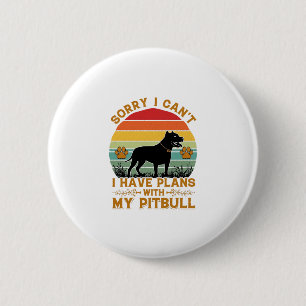 Bóton Redondo 5.08cm Pode Planos Cachorro Pitbull Retro Pôr do Sol_1