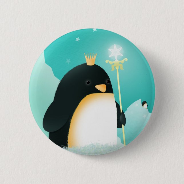 Bóton Redondo 5.08cm Poder aos pinguins - crachás do pino do imperador (Frente)