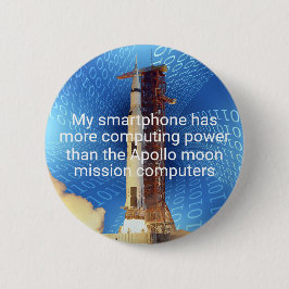 Bóton Redondo 5.08cm Poder de computação do Apollo 11