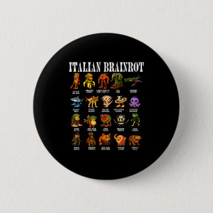 Bóton Redondo 5.08cm Podridão Cerebral Italiana Memes Engraçados Italia