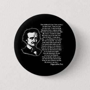 Bóton Redondo 5.08cm Poema de Edgar Allan Poe SOZINHO