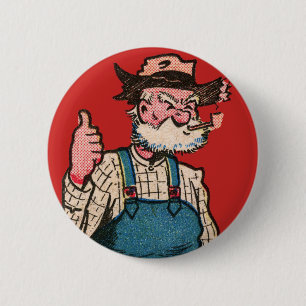 Bóton Redondo 5.08cm Polegares-Acima do fazendeiro do Hillbilly!