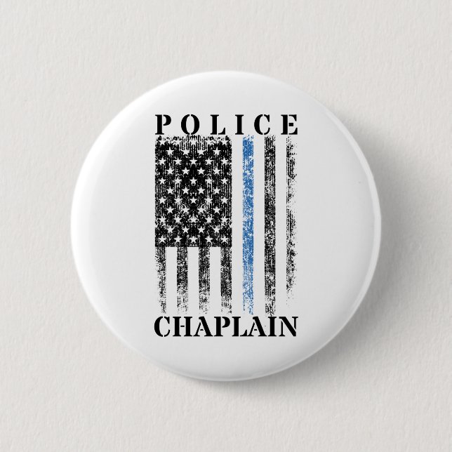 Bóton Redondo 5.08cm Polícia Chaplain American Flag (Frente)
