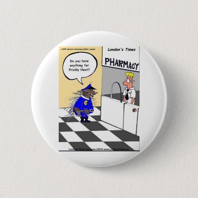 Bóton Redondo 5.08cm Polícia Porcupine Dando Camisetas e Coleções Engra (Frente)