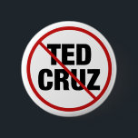 Bóton Redondo 5.08cm Política Anti Ted Cruz<br><div class="desc">Democratas unem-se contra Ted Cruz. Um ataque vermelho e um círculo em torno do nome de Ted Cruz em um botão político para um democrata liberal do Texas.</div>