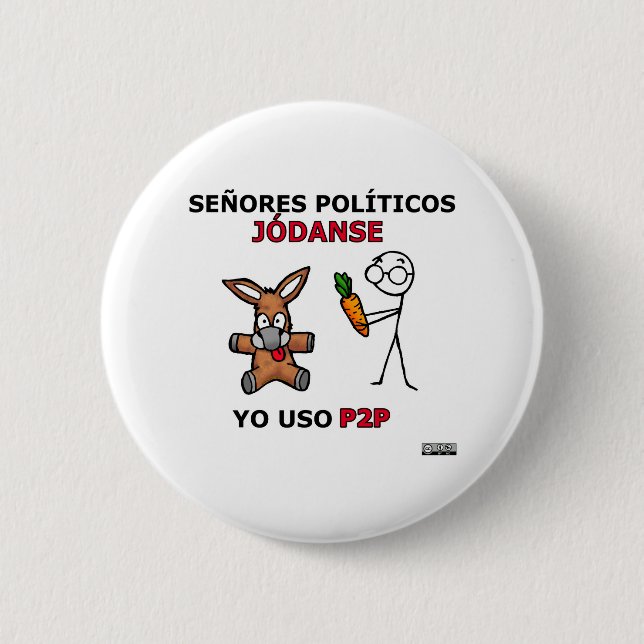 Bóton Redondo 5.08cm Políticos do EL P2P y los… (Frente)