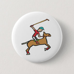 Bóton Redondo 5.08cm Polo Playing Horse e Rider