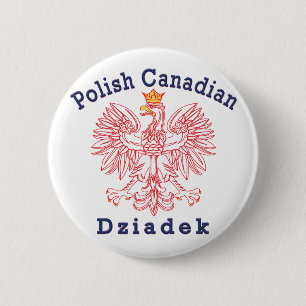 Bóton Redondo 5.08cm Polonês Canadense Eagle Dziadek