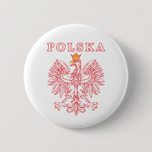 Bóton Redondo 5.08cm Polska Com Águia Polonesa Vermelha