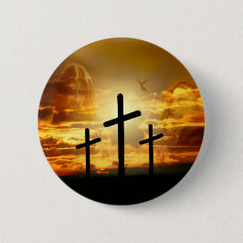 Bóton Redondo 5.08cm Pomba abençoada Jesus Cristo Calvery da Virgem