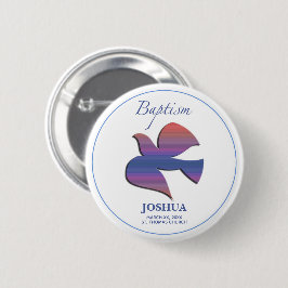 Bóton Redondo 5.08cm Pomba de Batismo Adulto Personalizável