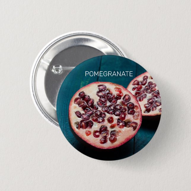 Bóton Redondo 5.08cm Pomegranato Fruta Vegan Gourmet Foodie Souvenir (Frente & Verso)