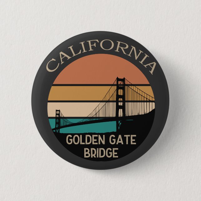 Bóton Redondo 5.08cm Ponte Ouro da Califórnia (Frente)