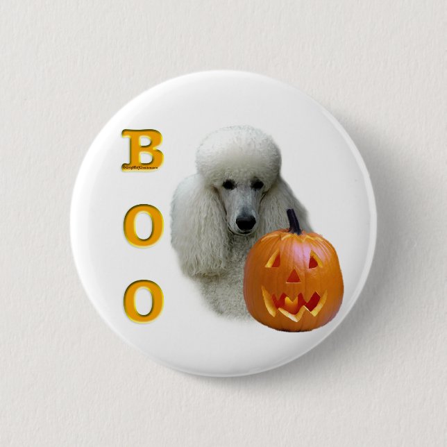 Bóton Redondo 5.08cm Poodle (Revestido Branco) (Frente)