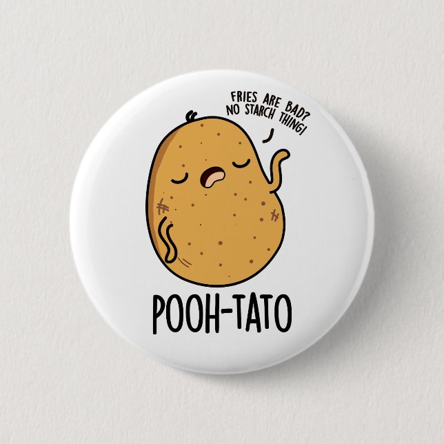 Bóton Redondo 5.08cm Pooh-tato Funny Potato Pun (Frente)