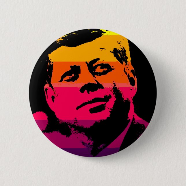 Bóton Redondo 5.08cm Pop Art Jack JFK John F. Kennedy (Frente)