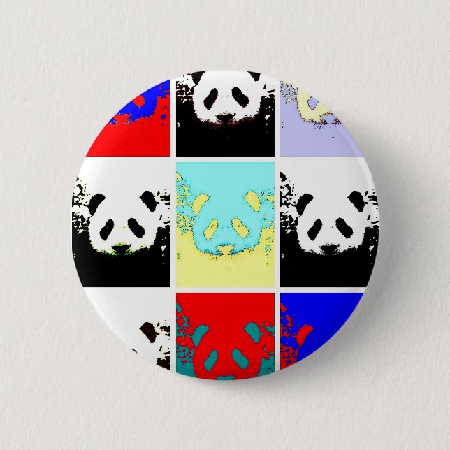 Bóton Redondo 5.08cm Pop Art Panda (Frente)