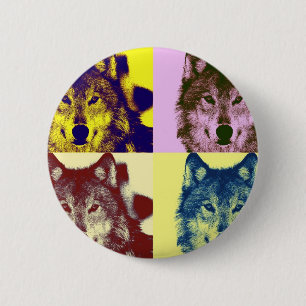 Bóton Redondo 5.08cm Pop Art Wolf
