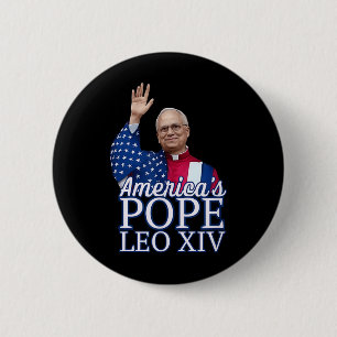 Bóton Redondo 5.08cm Pope Americano Leo Xiv Primeiro Papa Americano De 
