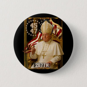 Bóton Redondo 5.08cm Pope Trump Engraçado Presidente Trump 1