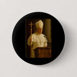 Bóton Redondo 5.08cm Pope Trump Engraçado Presidente Trump se Declara