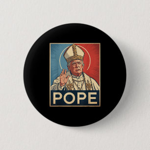 Bóton Redondo 5.08cm Pope Trump Funny Trump Vaticano Christian Retro Ch