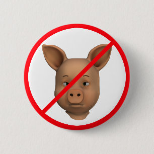 Bóton Redondo 5.08cm Porcos Proibidos!
