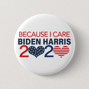 Bóton Redondo 5.08cm Porque Eu Me Importo Com Biden Harris 2020