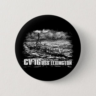 Bóton Redondo 5.08cm Porta-aviões Lexington Button