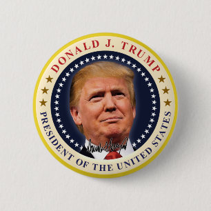 Bóton Redondo 5.08cm Posse do Presidente Donald Trump Lembrança