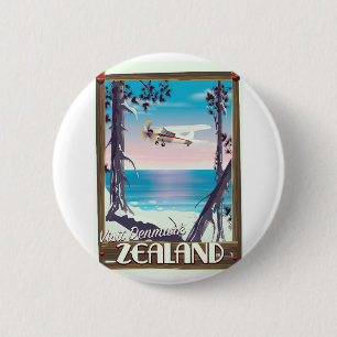 Bóton Redondo 5.08cm Poster de viagens da Dinamarca da Zelândia