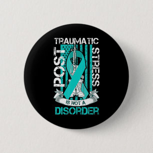 Bóton Redondo 5.08cm Posto Teal Ribbon Sinalizador Traumático De Esforç