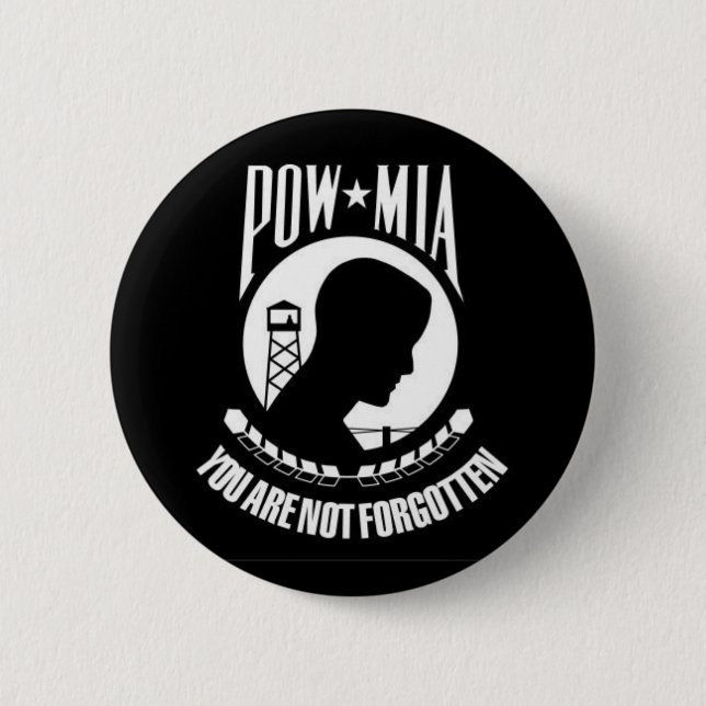 Bóton Redondo 5.08cm POW*MIA você não é esquecido - botão (Frente)
