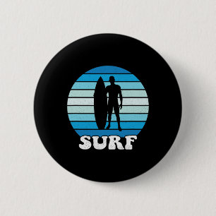 Bóton Redondo 5.08cm Praia de Surf Surfista Surfando Legal Retro Férias