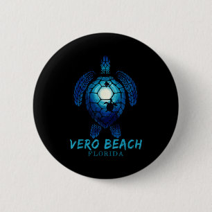 Bóton Redondo 5.08cm Praia de Tartaruga Marinha de Vero Beach Flórida A
