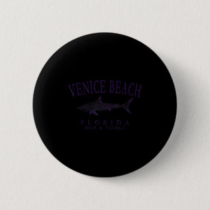 Bóton Redondo 5.08cm praia de venice florida tubarão vintage plum arte