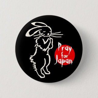 Bóton Redondo 5.08cm Pray for Japan(1 rabbit)