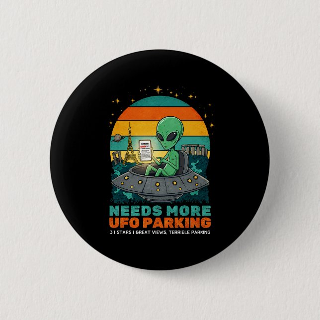 Bóton Redondo 5.08cm Precisa de Mais Parqueamento de Ovni Camiseta Dive (Frente)