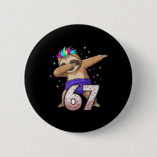 Bóton Redondo 5.08cm Preguiça Dabbing 67 Seis Sete Meme Engraçado Gíria
