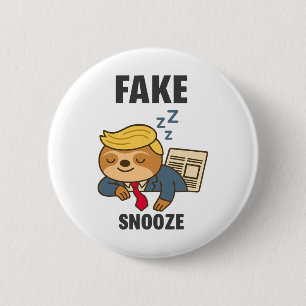 Bóton Redondo 5.08cm Preguiça do Trump Engraçado Sono Falso