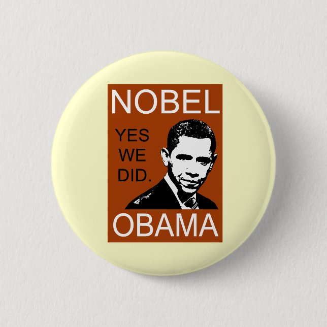 Bóton Redondo 5.08cm Prêmio Nobel da Paz Obama (Frente)