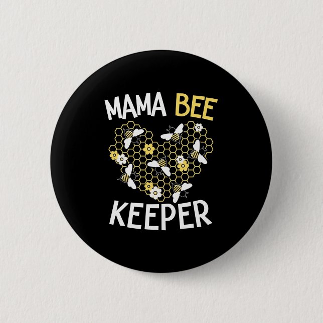 Bóton Redondo 5.08cm Presente de apicultor | Mama Bee Keeper (Frente)