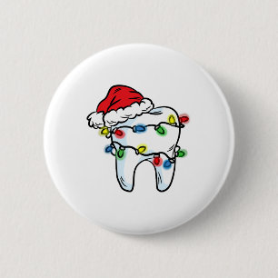 Bóton Redondo 5.08cm Presente de Natal Luz Santa Dentista Higiene Denta