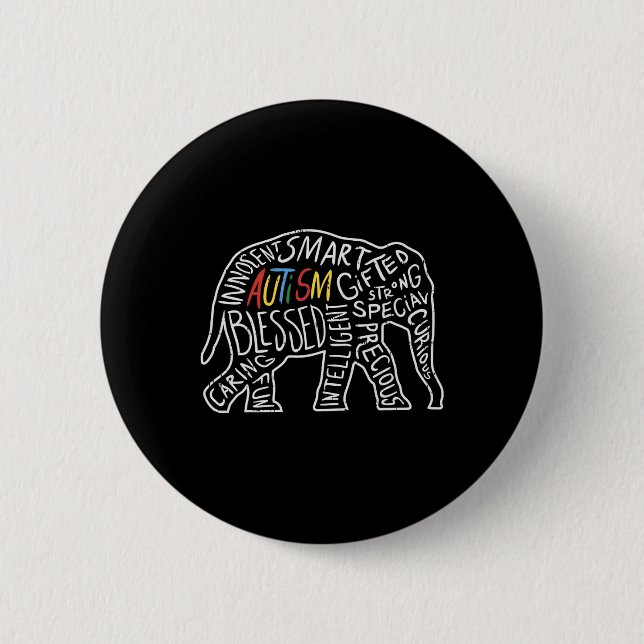 Bóton Redondo 5.08cm Presente de Palavras de Elefante de Conscientizaçã (Frente)