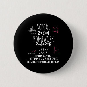 Bóton Redondo 5.08cm Presente Divertido de Matemática para Garotas Adol