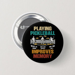 Bóton Redondo 5.08cm Presente Engraçado de Pickleball que Melhora a Mem